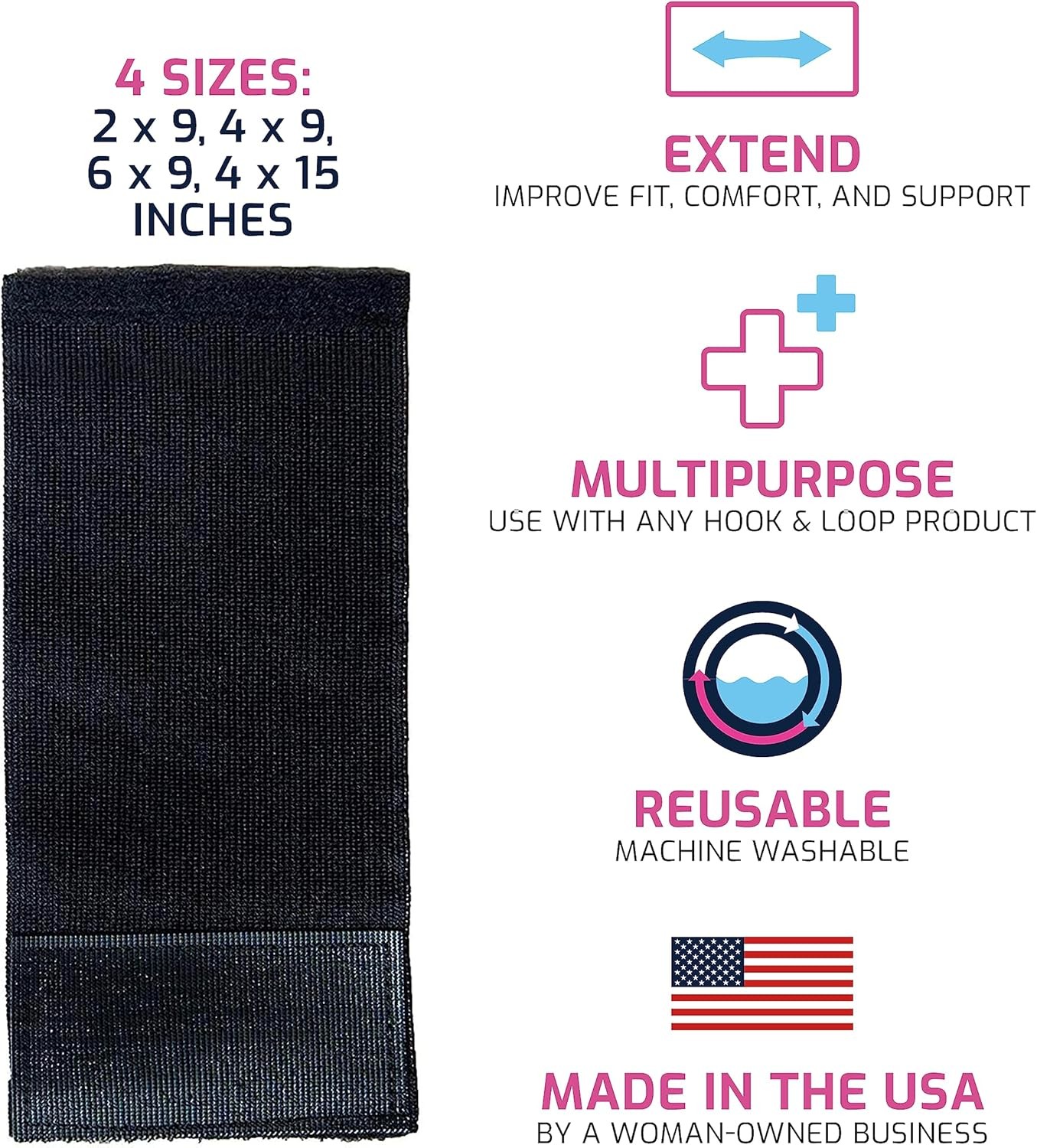 Extender Strap – Multipurpose Elastic Hook and Loop Extension for Ice Packs, Ice