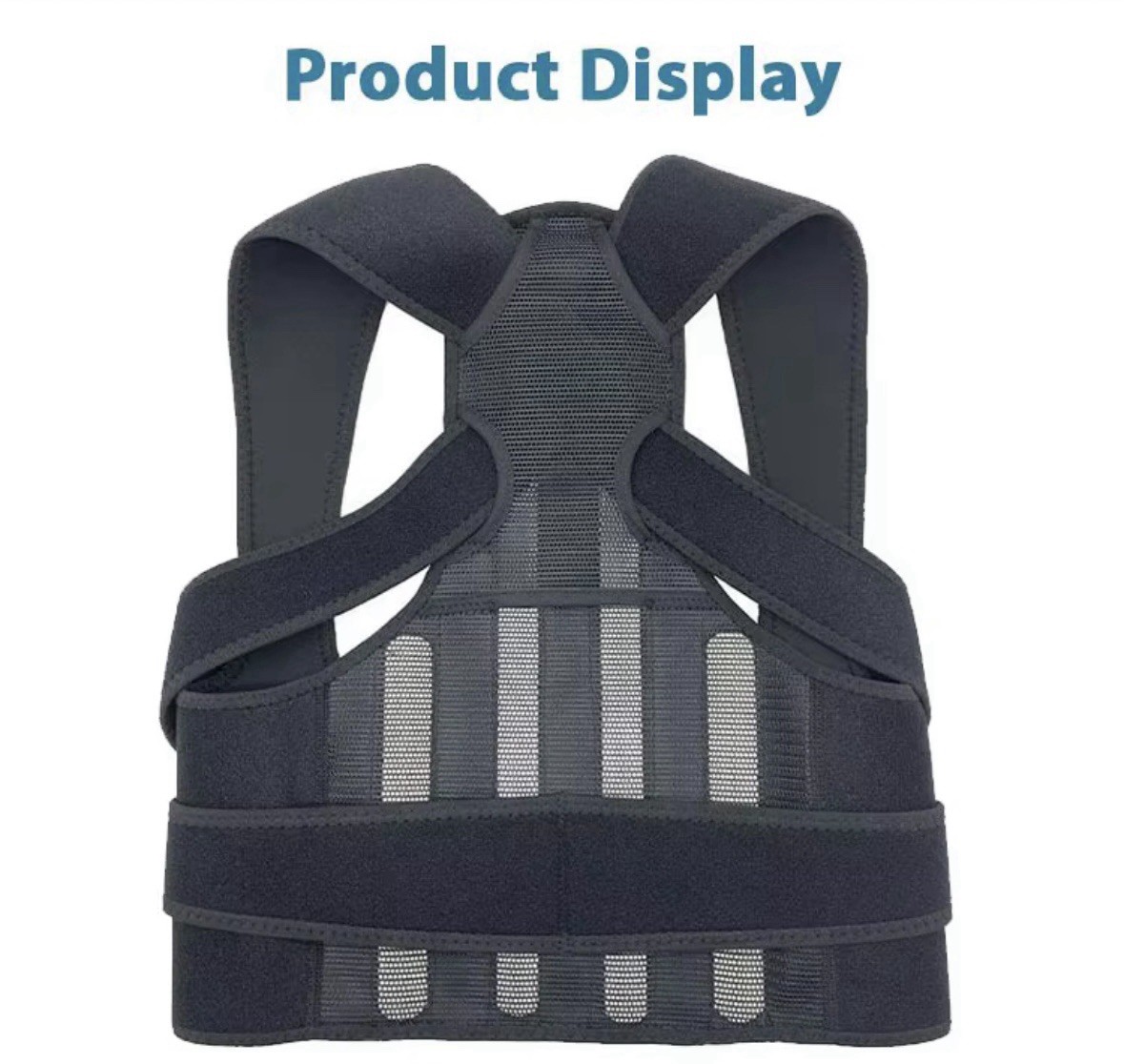 Adjustable Double Strap Posture Corrector Brace Back Support Black S/M/L