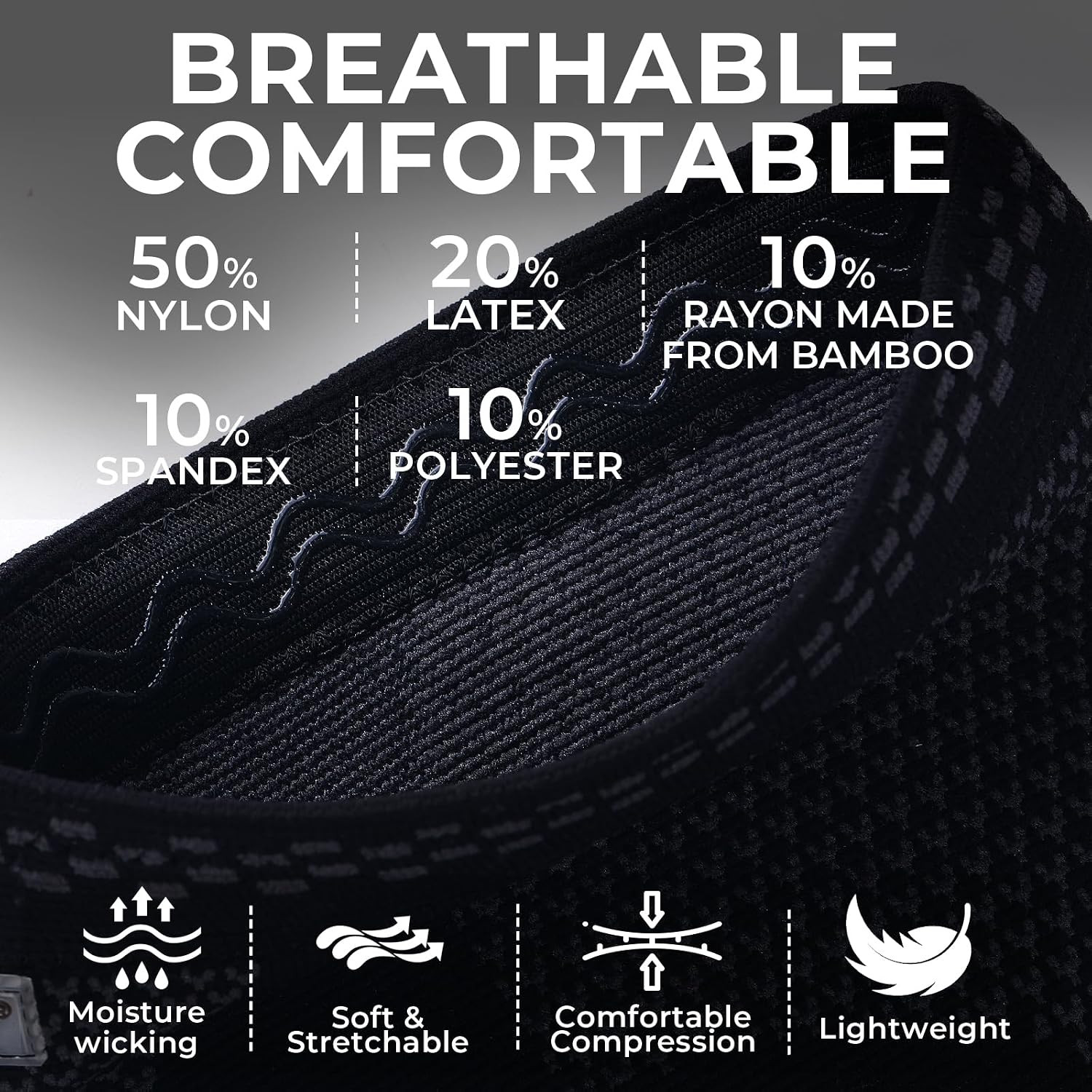 Knee Support Brace – Breathable – Men, Women, Right or Left (Black Color, Size M