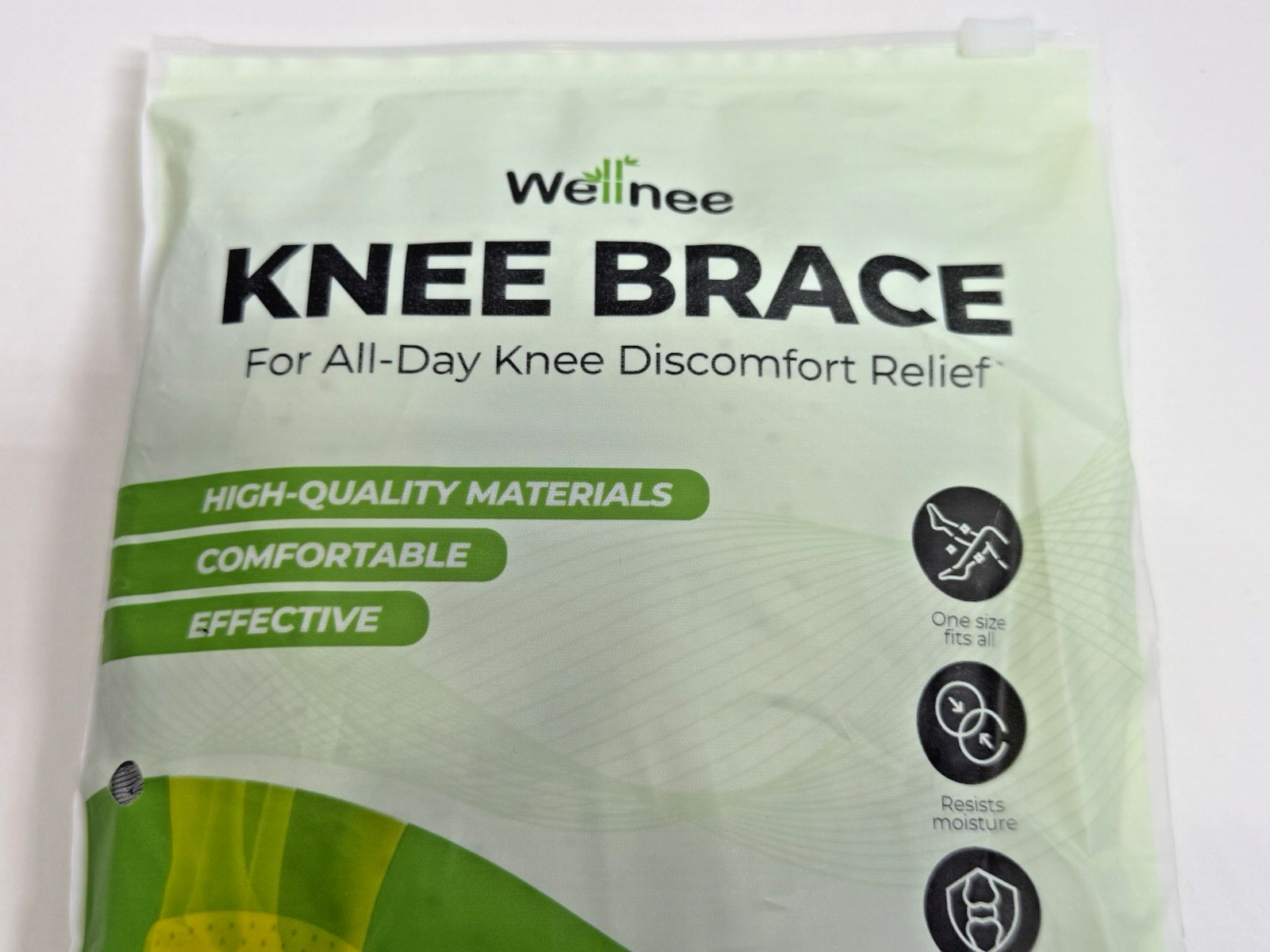 Wellnee Unisex Adults Silicone Padding Knee Support Brace AC Gray One Size