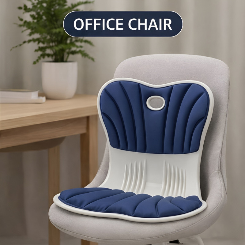 Blue Ergonomic Lumbar Support | Back Support with 6-Region Pressure Reliever