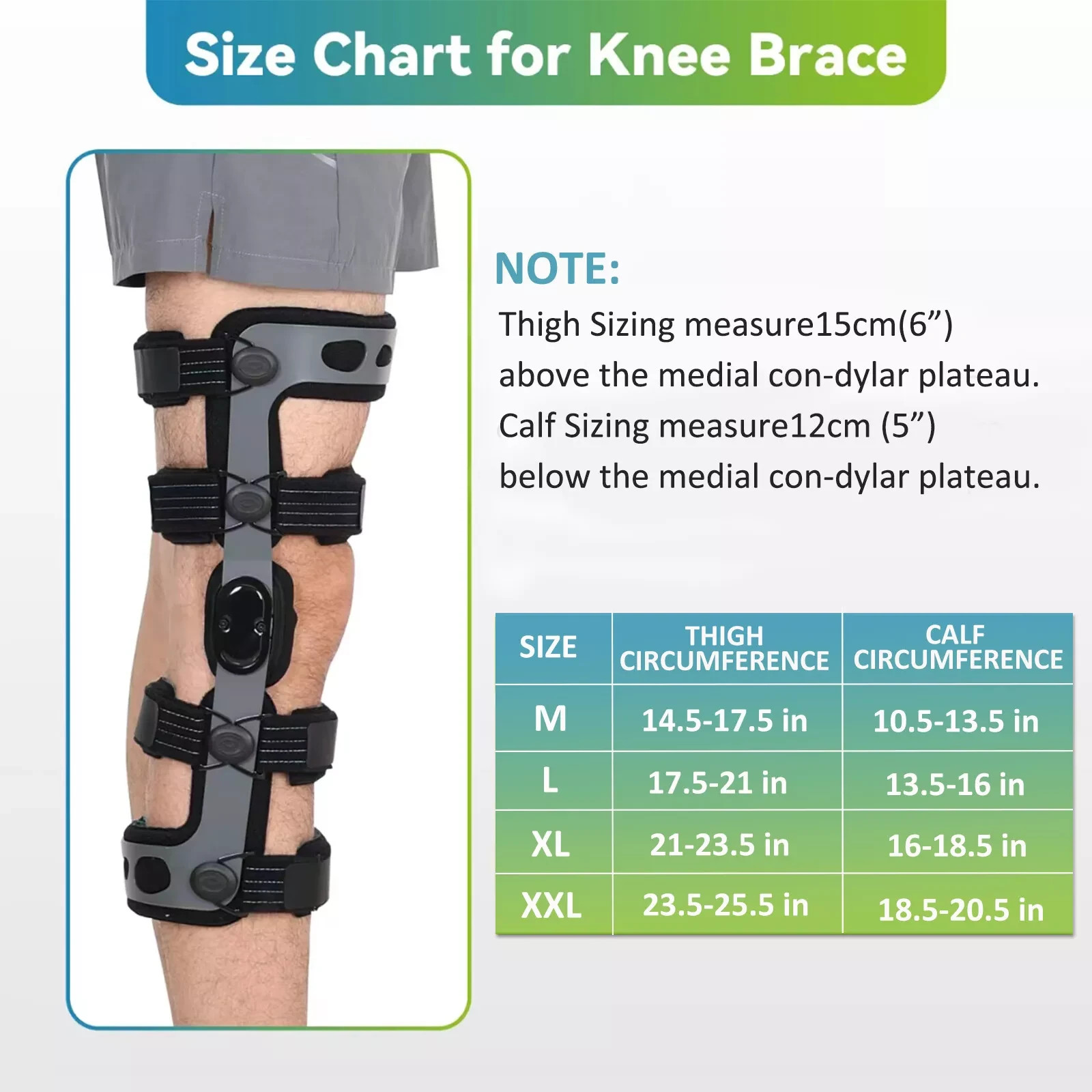 Double hinged ACL postoperative rehabilitation knee brace for Men & Women