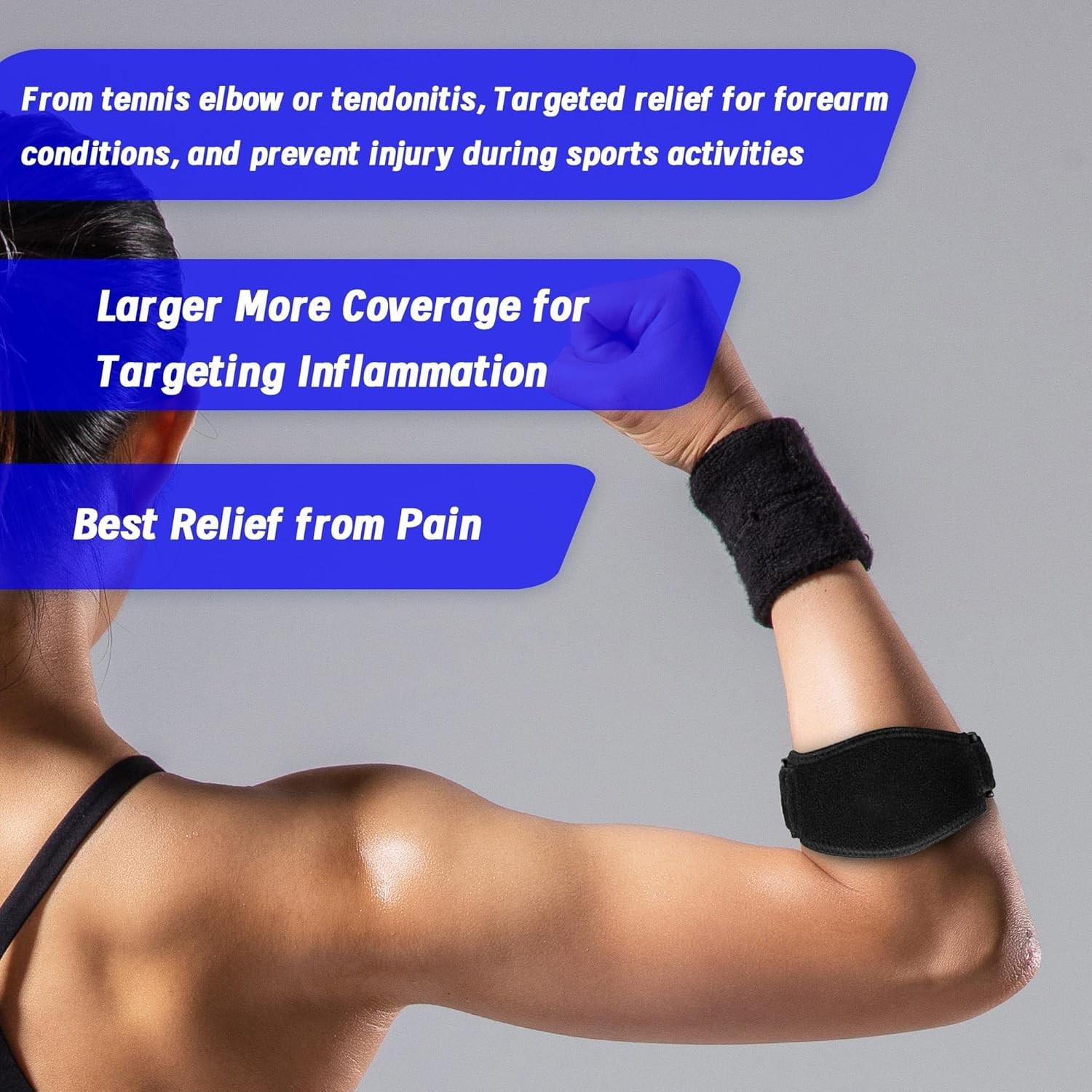 Tennis Elbow Brace (2 Pack) for Tendonitis, Forearm Brace Support Band