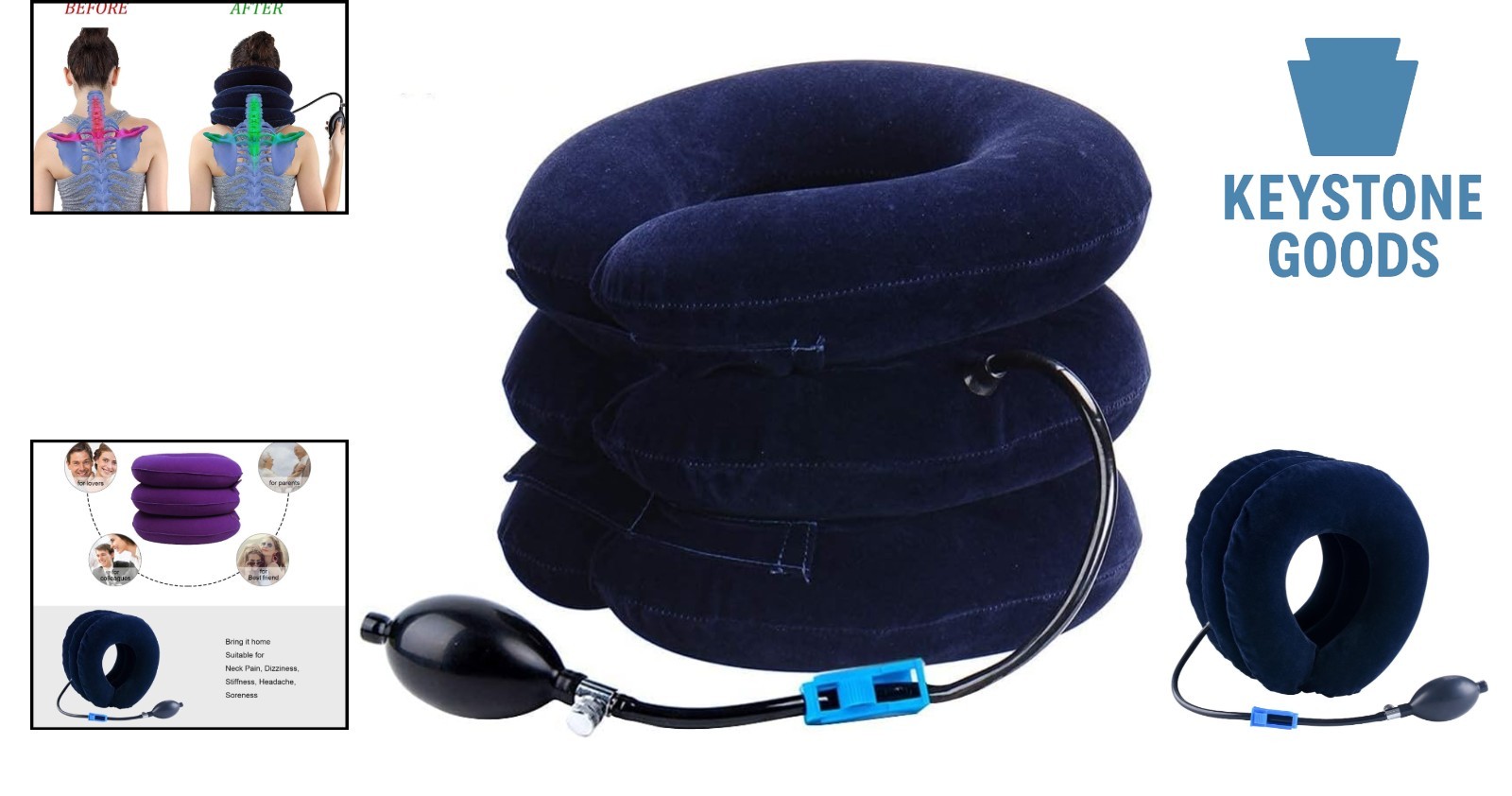 Inflatable Cervical Neck Traction Device for Pain Relief & Spine Alignment