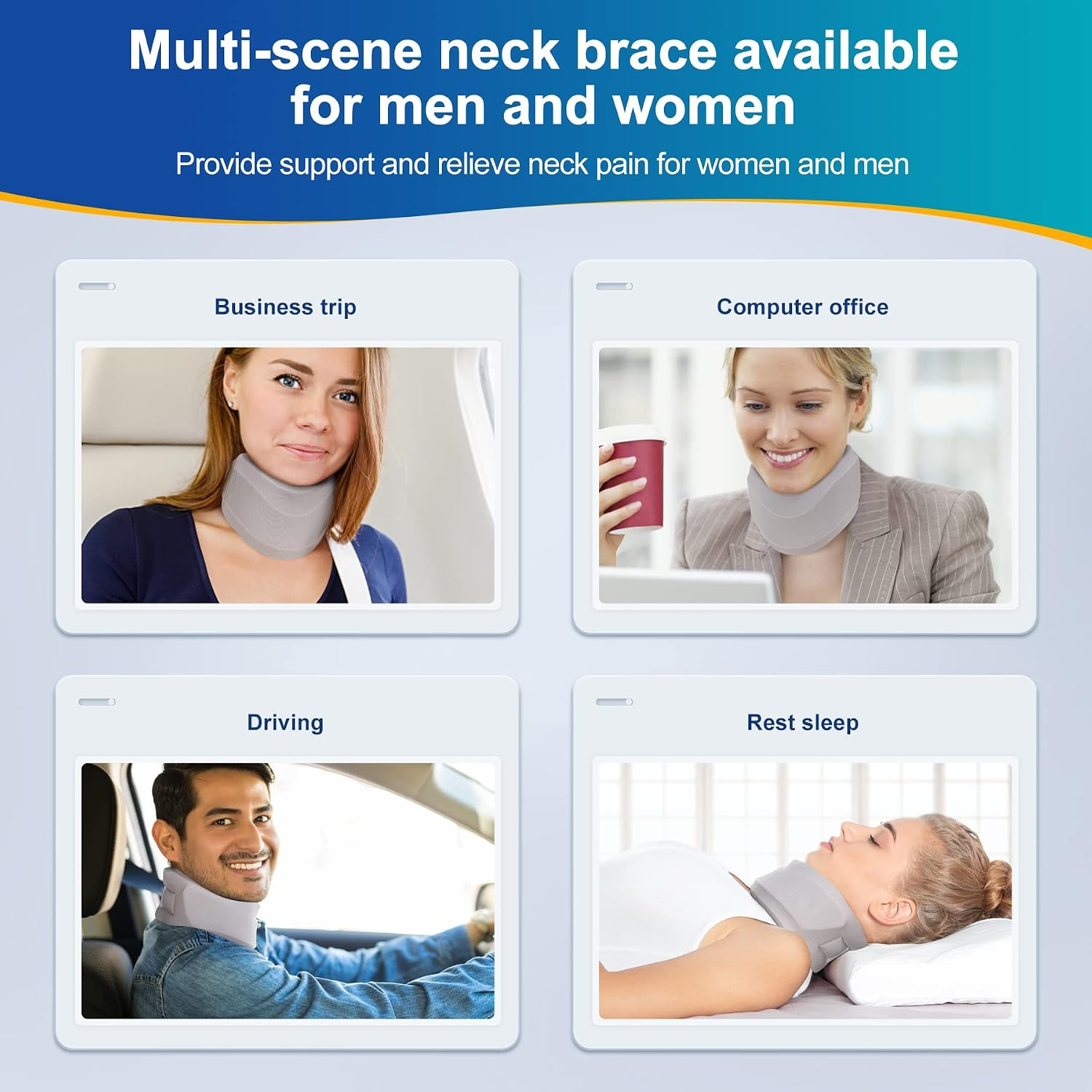 Neck Brace for Neck Pain and Support, Soft Neck Support Relieves Pain & Pressure