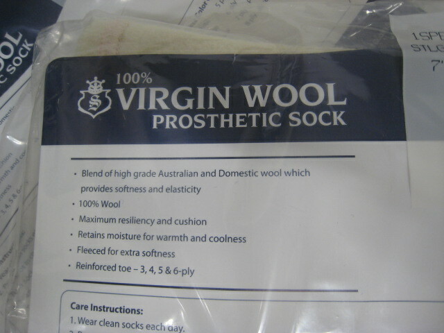 Virgin Wool Prosthetic Sock 1SPEC01286 7 x 4 x 14 Pack of 24