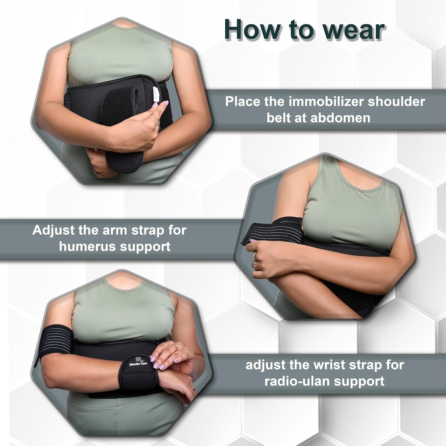 Left Right Shoulder Immobilizer Arm Sling Elastic Brace for Clavicle Collar B…