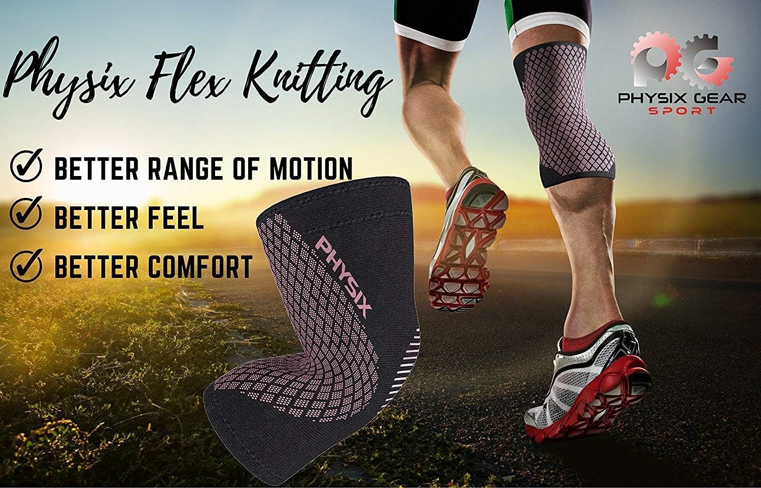 Physix Gear XXL Knee Compression Sleeve for Ultimate Joint Support & Stability