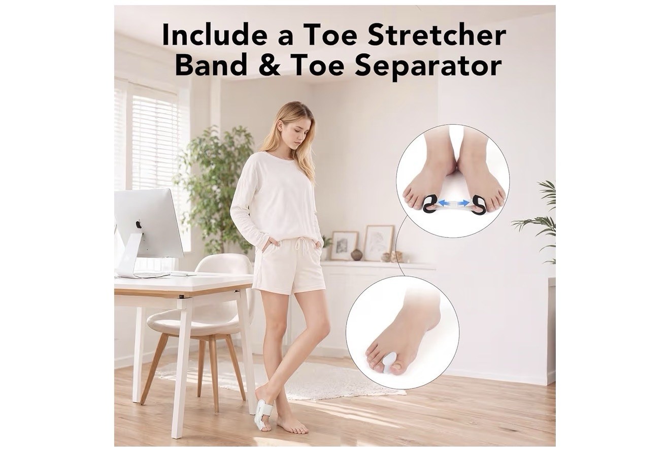 Silicone Hallux Valgus Bunion Corrector Adjustable Removable Brace White One