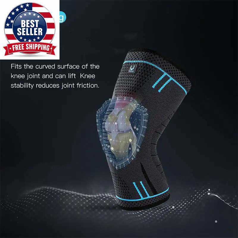 1 Piece of Compression Knee Support Sleeve, Elastic, Breathable, anti Slip Knee