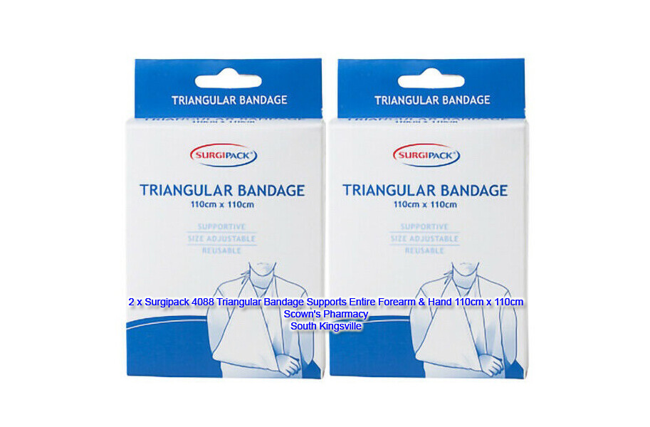 2x Surgipack 4088 Triangular Bandage Support Entire Forearm & Hand 110cm x 110cm
