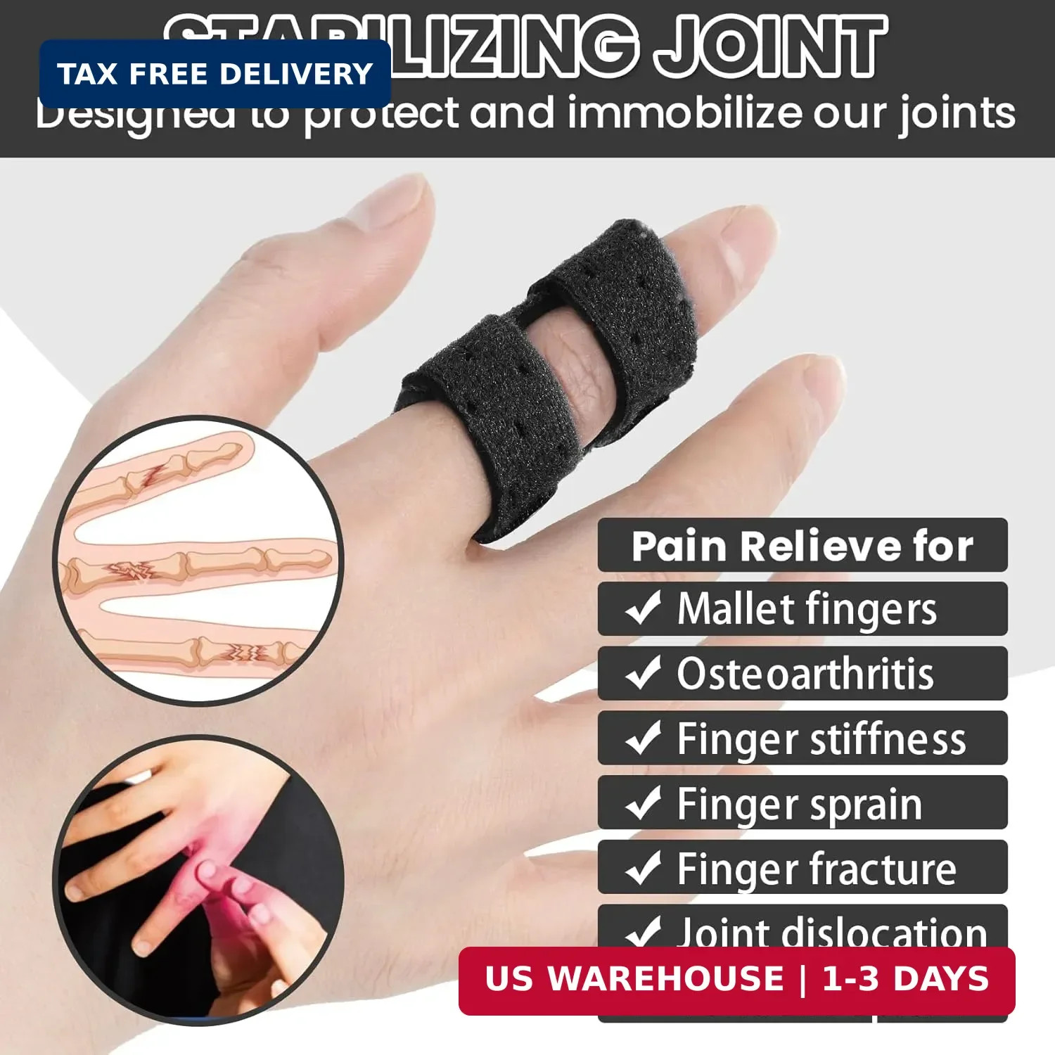 Trigger Thumb Splints, Finger Splint for Broken/Straightening/Arthritis, Breatha