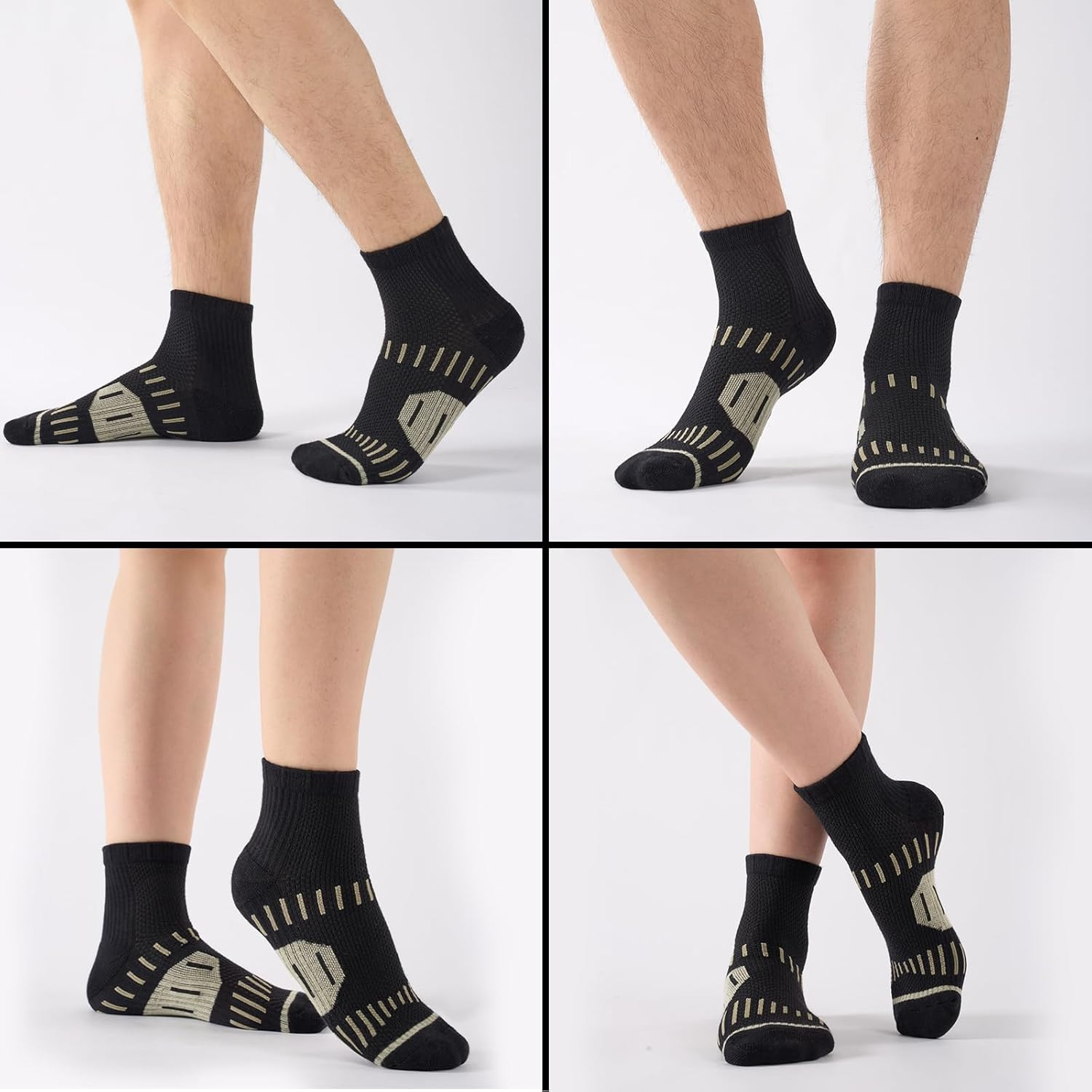 Copper Ankle Compression Socks for Men and Women(6 pairs), Breathable Arch Suppo