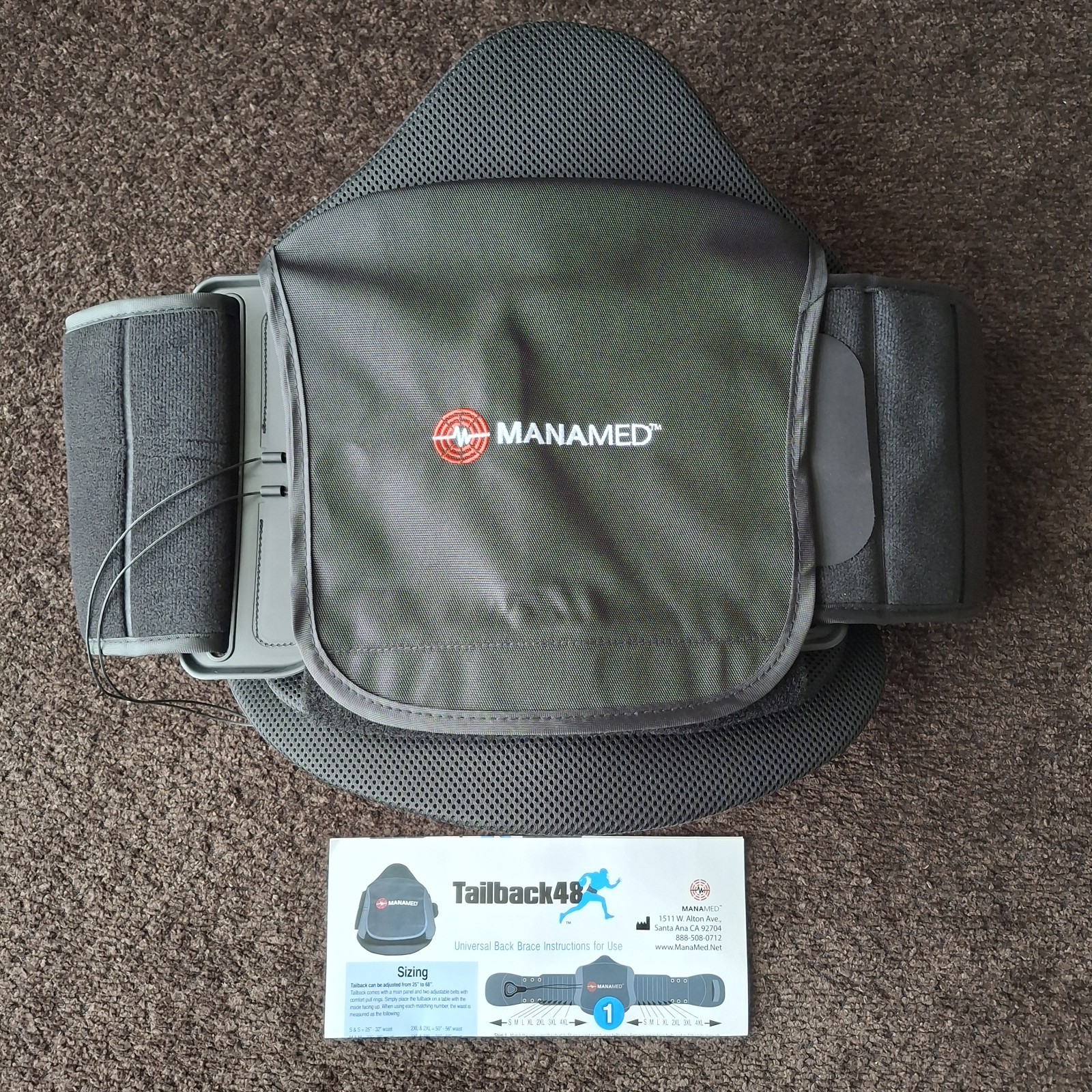 Manamed Tailback 48 Universal Back Brace Support Wrap NEW