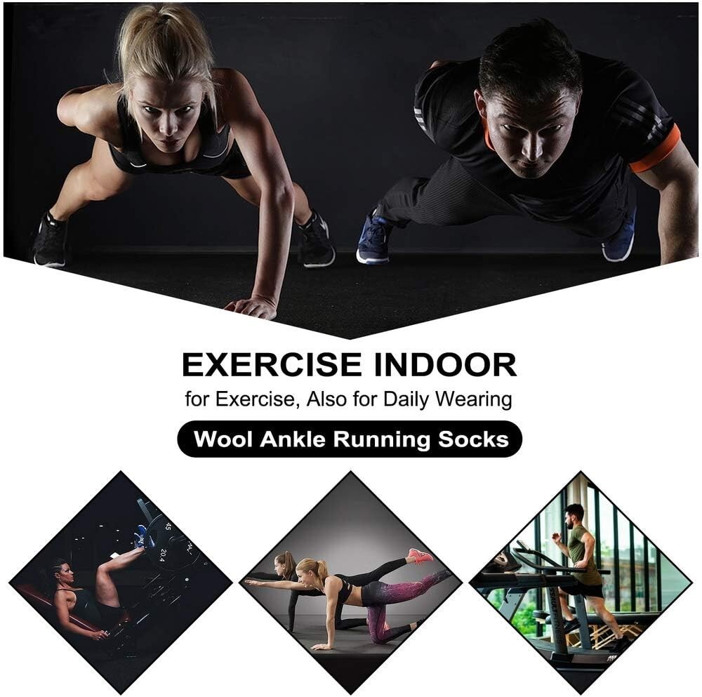 Premium Merino Wool Running Socks – 6 Pairs with Moisture Control & Cushioning