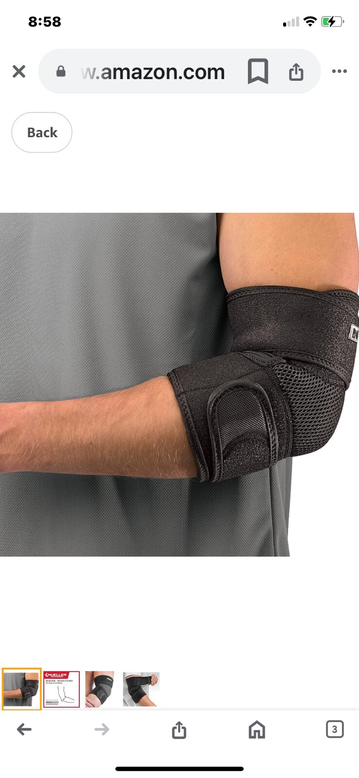 Mueller Adjustable Elbow Support Moderate support Adjustable OSFM, 7-15”
