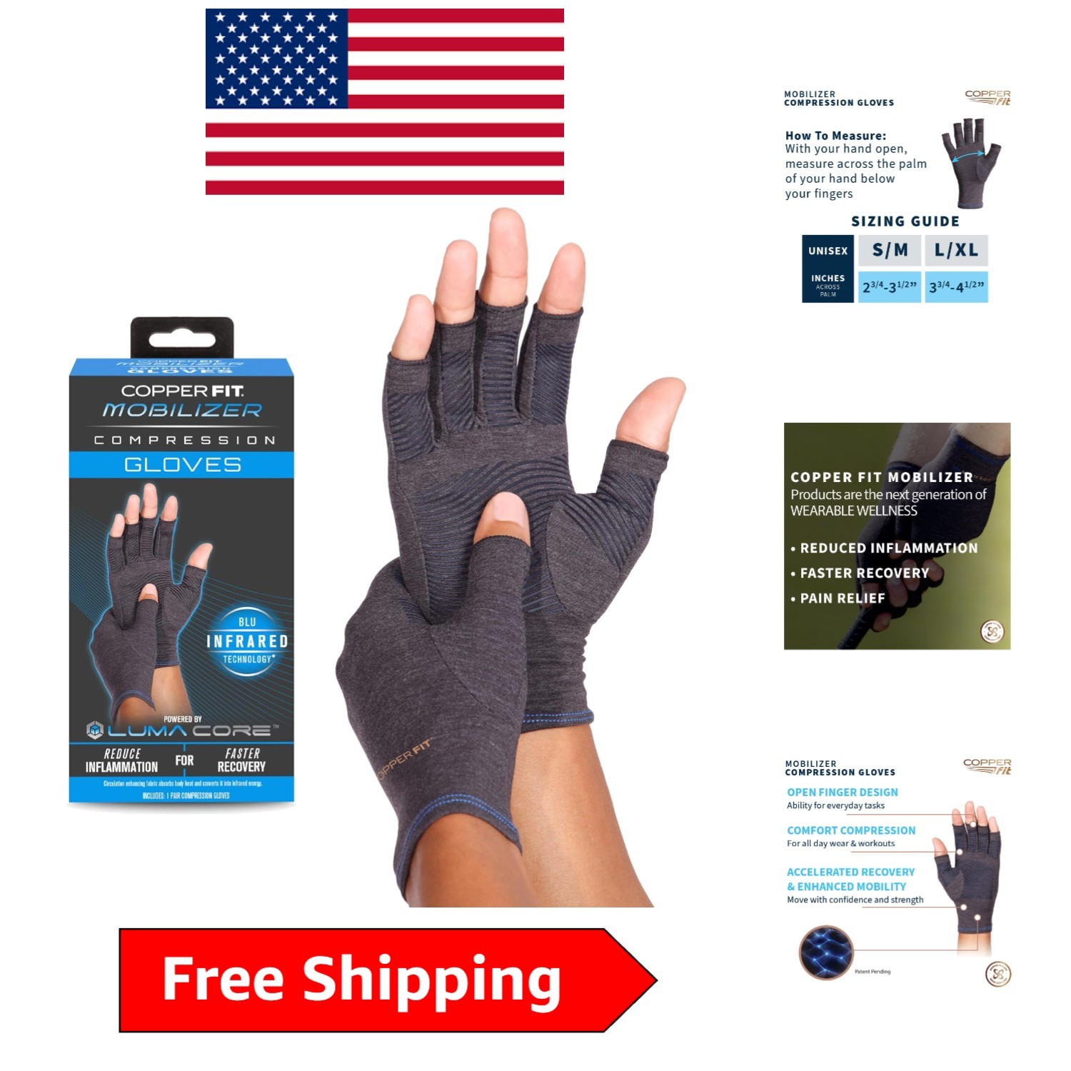Unisex Hand Compression Gloves for Enhanced Grip and Comfort – HSA/FSA Eligible