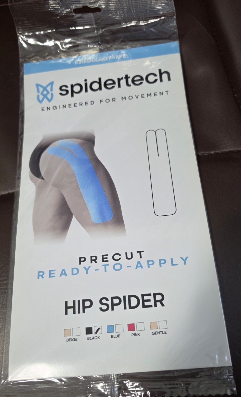 SPIDER TECH PRECUT READY TO APPLY KINESIOLGY TAPE (HIP SPIDER) BLACK