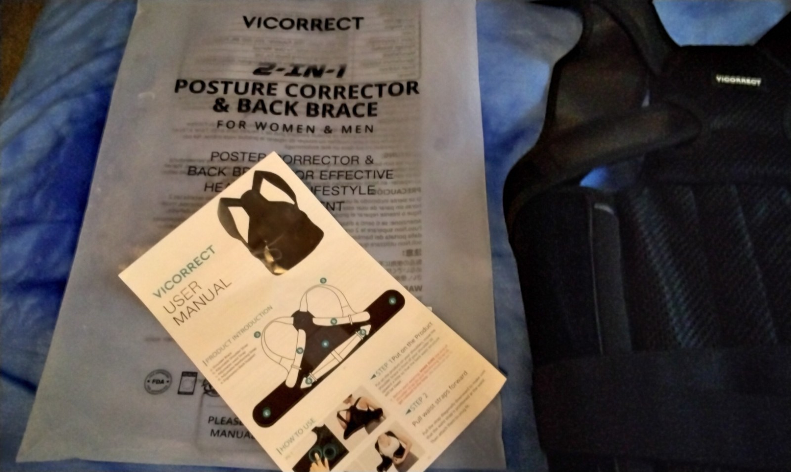 Vicorrect Posture Correct Support Back Brace Men/ Woman – Size M