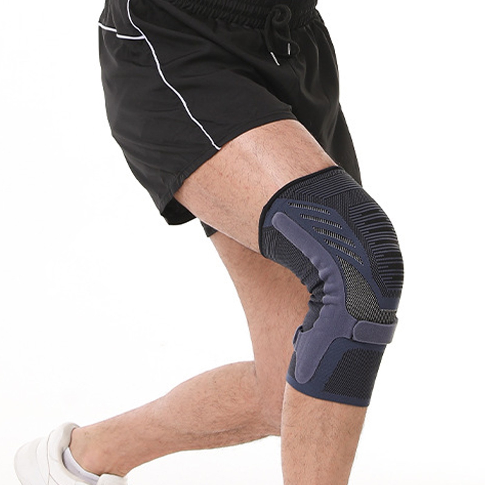 Breathable Compression Knee Brace With Dual-Side Spring Stabilizers For Run QXGH