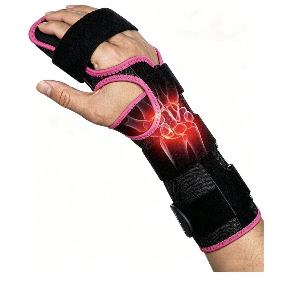 Adjustable Wrist & Thumb Support Brace Splint, One Size, Black/Pink