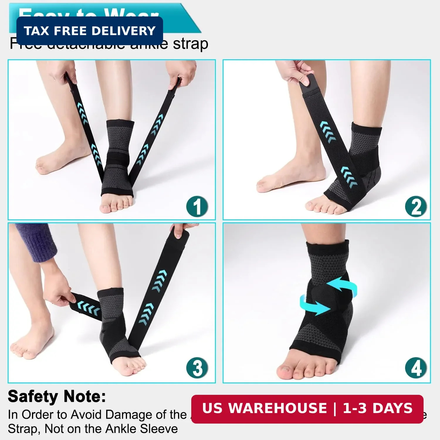Consss Ankle Brace, Achilles & Plantar Fasciitis Relief Compression Sleeve, Foot