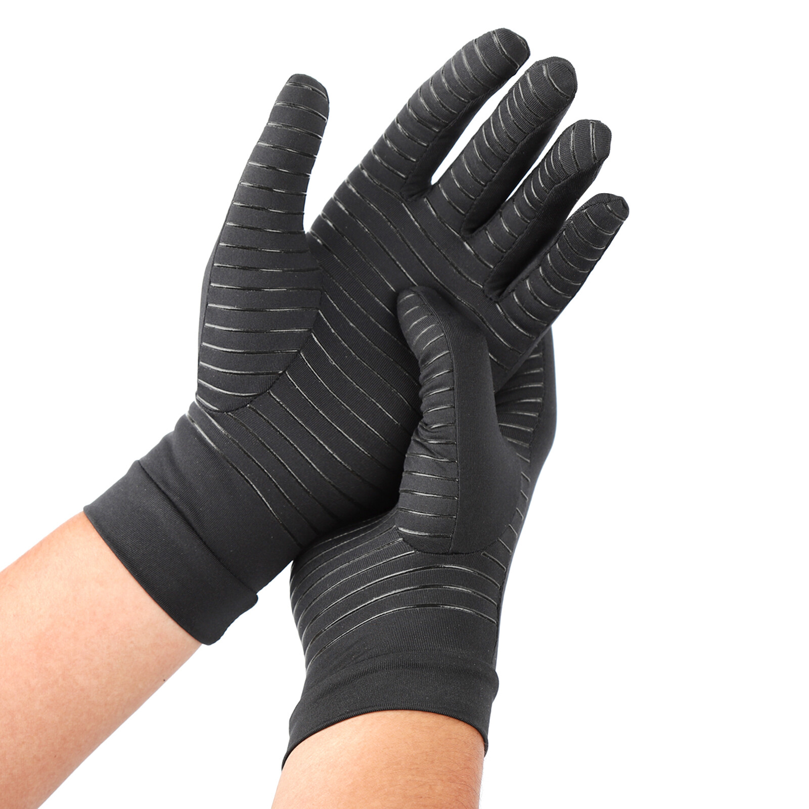 1/2/3/5/10Pairs Compression Full Finger Gloves Hand Wrist Support Glove Black US