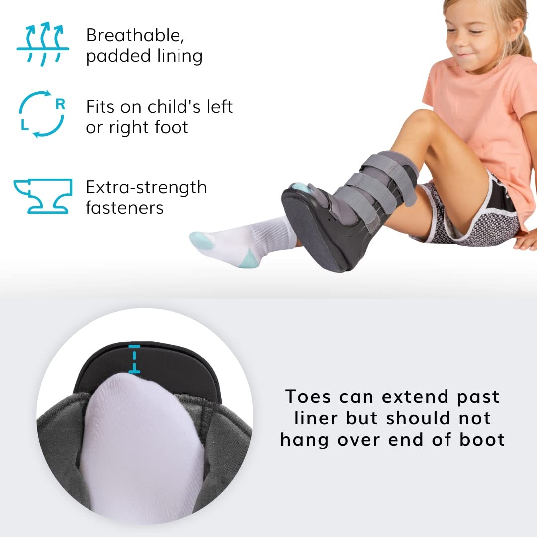BraceAbility Pediatric Walking Boot – Size M for Youth Ankle Foot Injury