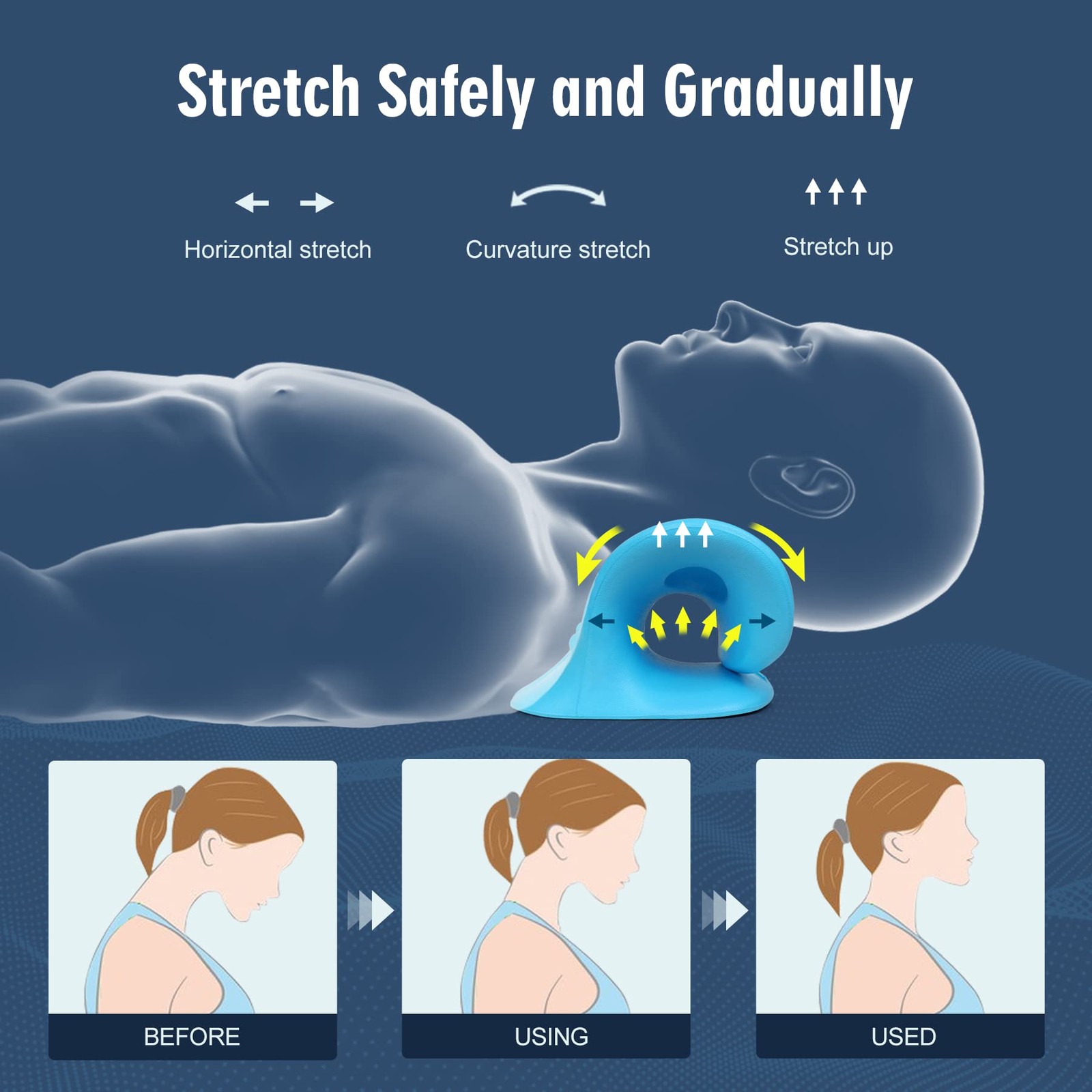 Neck Stretcher Cervical Traction Neck and Shoulder Relaxer Chiropractic Pillow