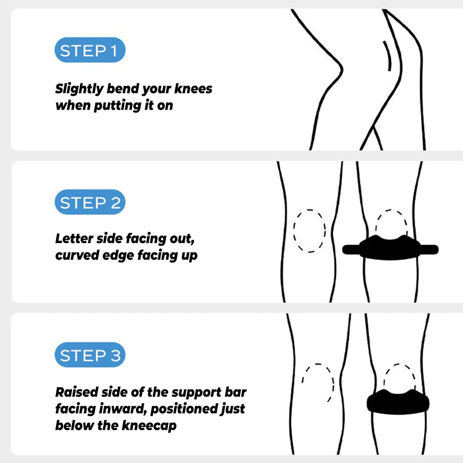 Patella Band,Patellar Tendon Support Strap Patella Bands Knee Strap 2Pack (Black