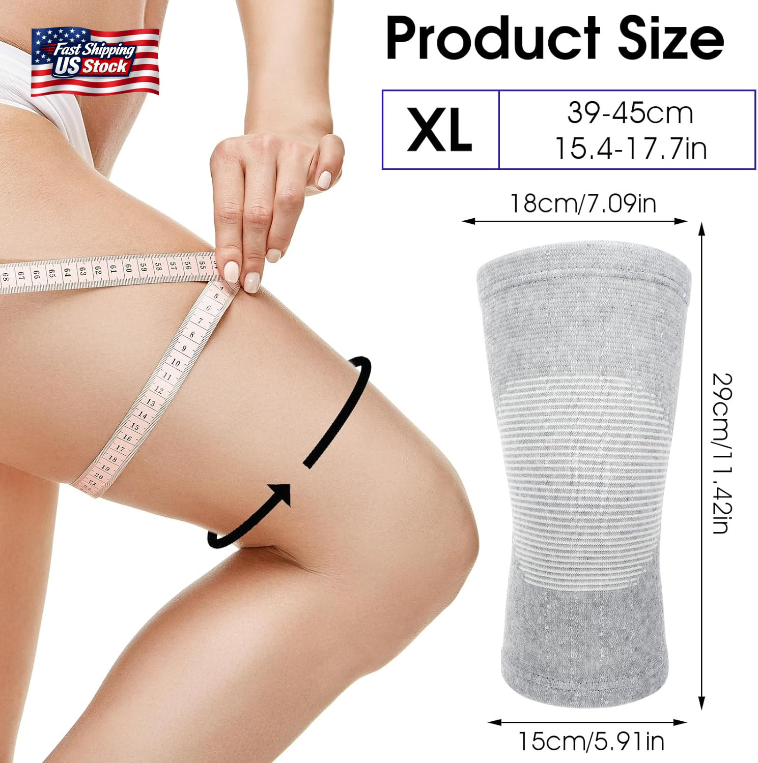 Bamboo Knee Sleeve, Elastic Compression Knee Brace Breathable Knees Pads Leg Sle