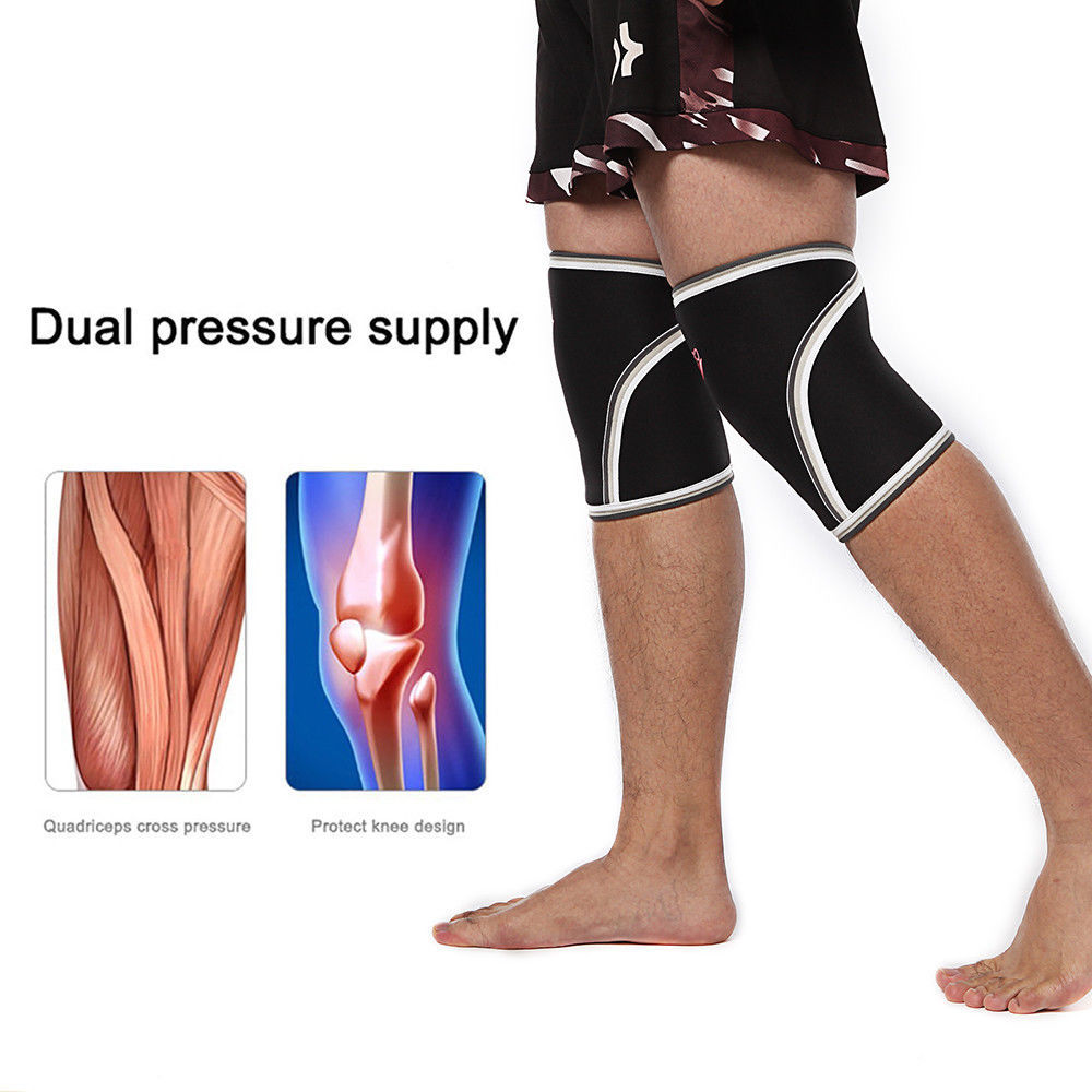 Knee Sleeves Support Compression Weightlifting 7mm Neoprene Squats Women Men CFR