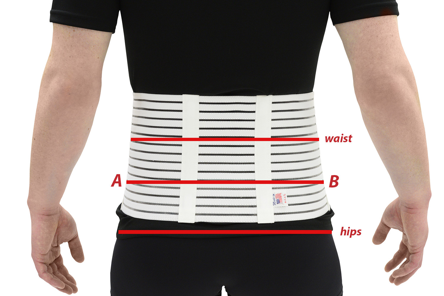 ITA-MED Men’s Abdominal Support Binder – Breathable Elastic 12 inch- Made in USA