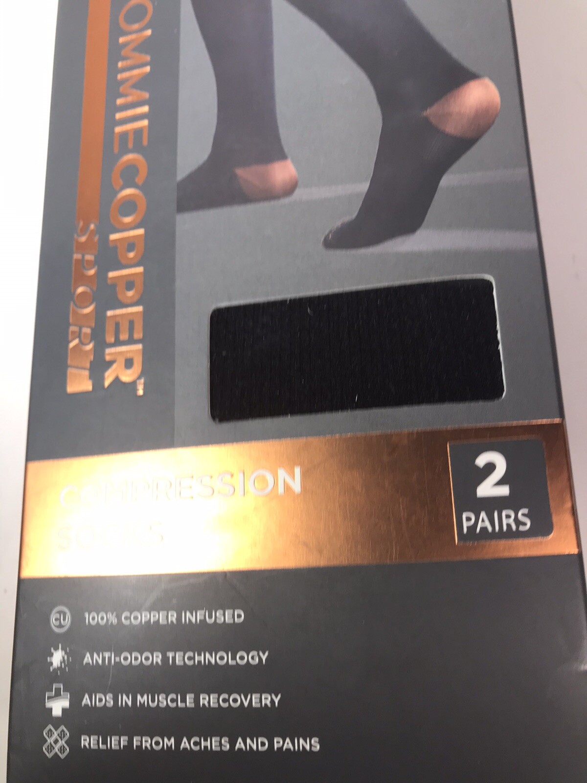 Tommie Copper Black Compression Socks 2 Pairs Size SM/MED – D19