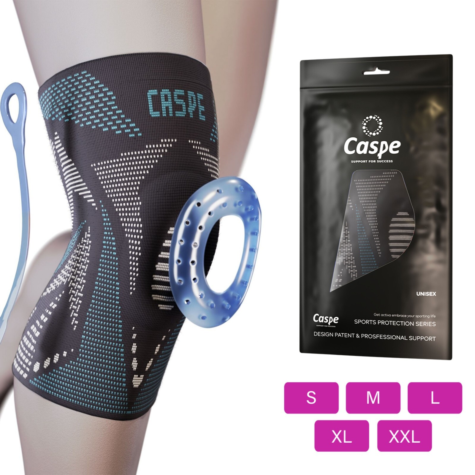 Caspe Knee Sleeves Compression Brace Support Sport Joint Injury Pain Arthritis