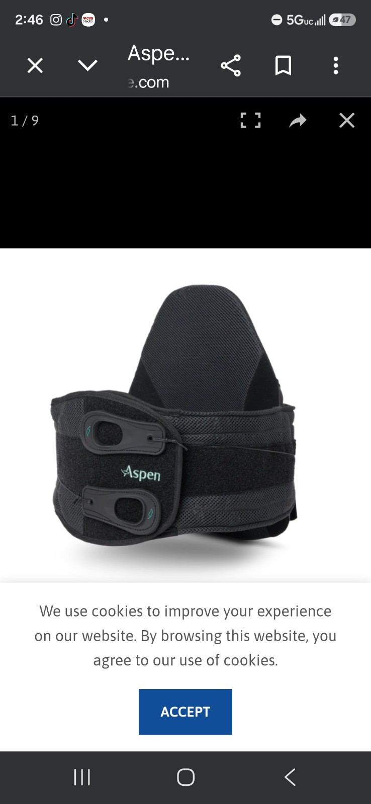 Aspen Medical Horizon Support Back Brace 631 – w Extension Panels