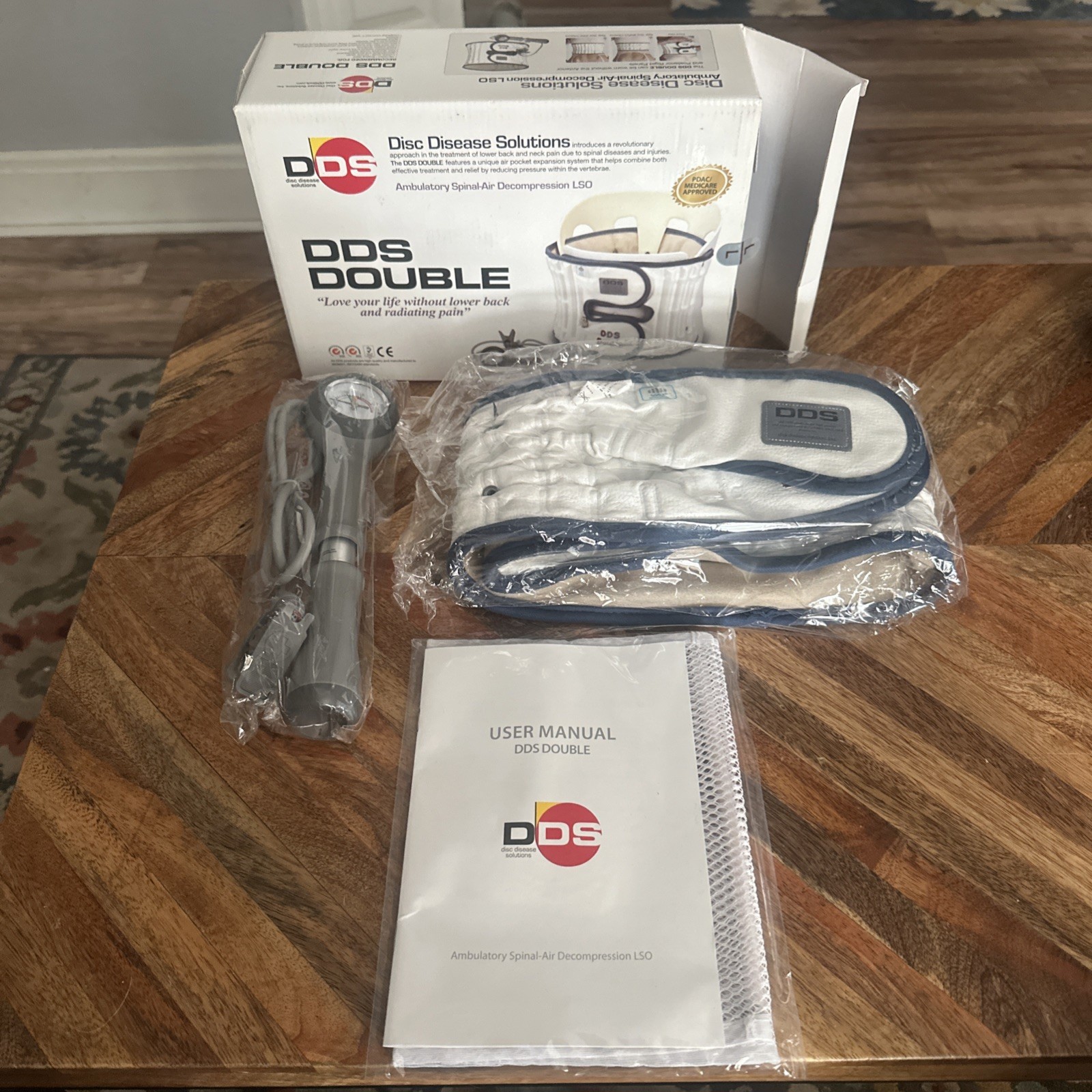 DDS DOUBLE Disc Disease Solutions Back Brace Size L Spinal Air Decompression
