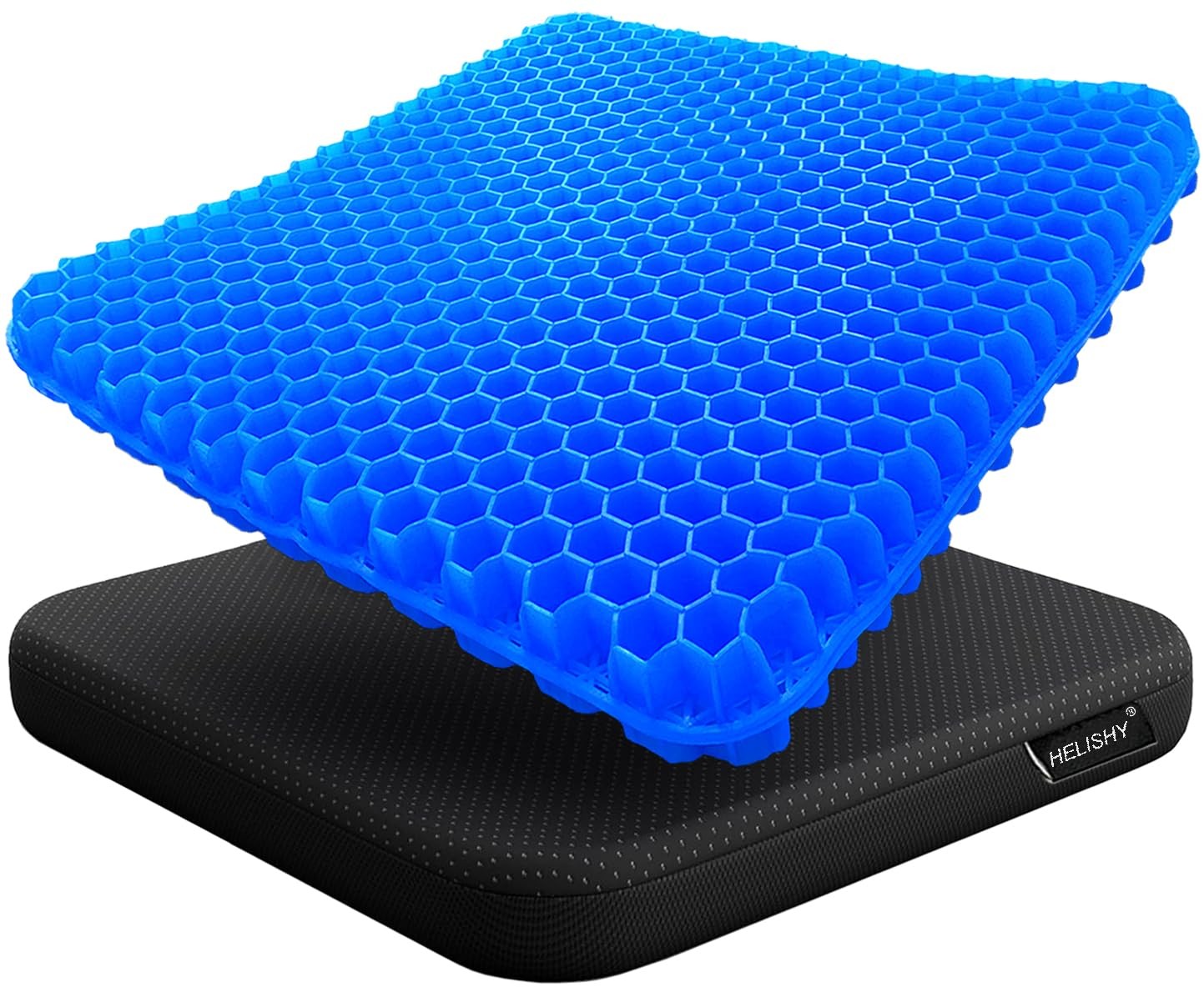 Gel Seat Cushion – Non-Slip Egg Standard – 16.5×14.5×1.65inch, Blue