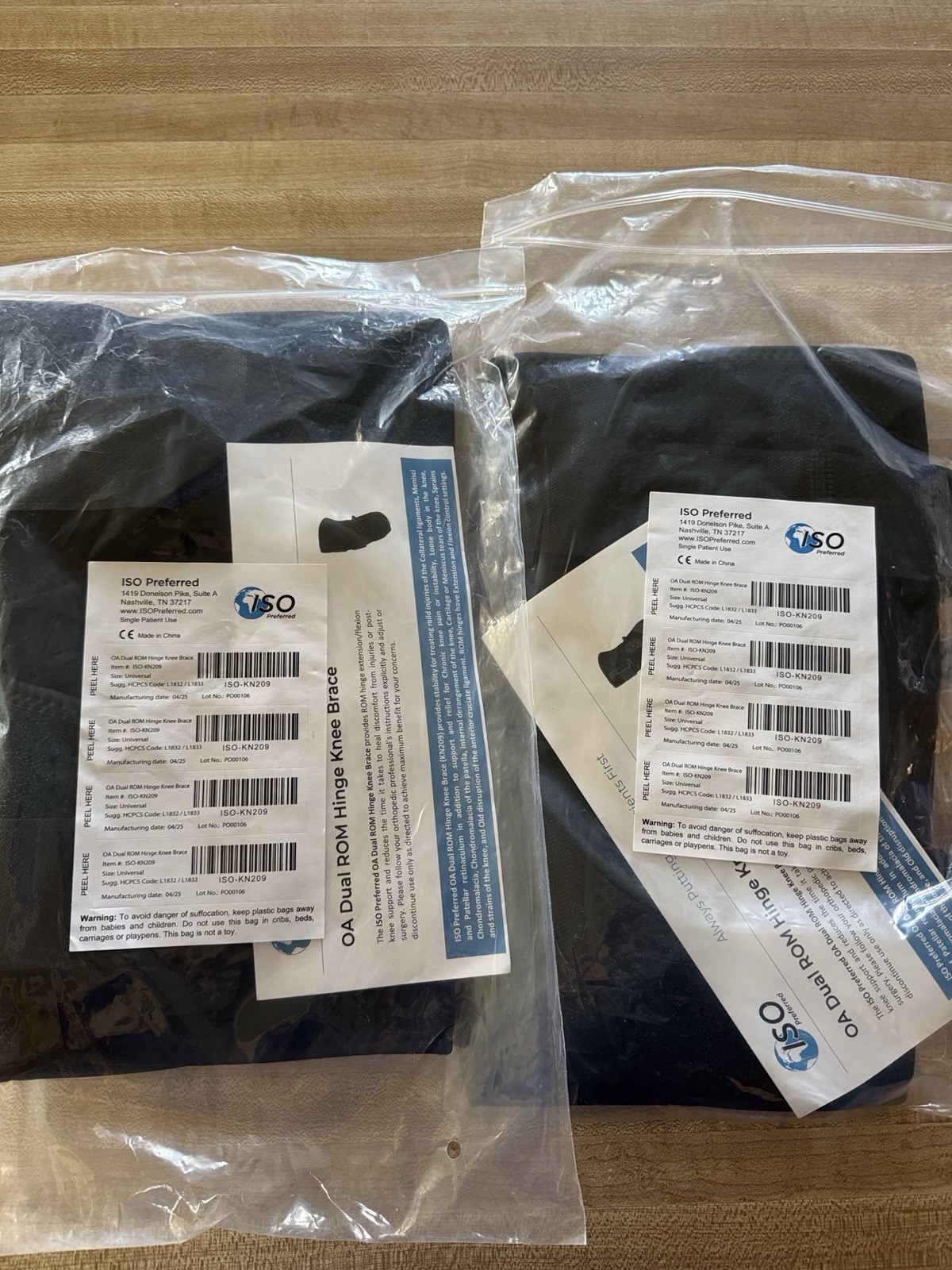 ISO Preferred OA Dual ROM Hinge Knee Brace KN209 Buy One or Two NEW