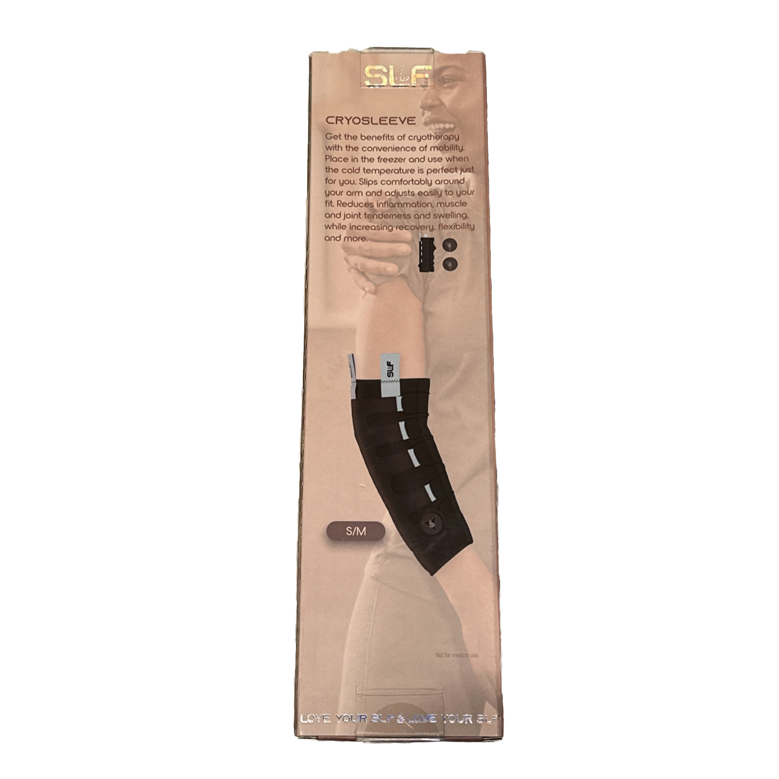 SLF Cryosleeve Wearable Cold Compress S/M Adjustable Fit 360 Arm Compression