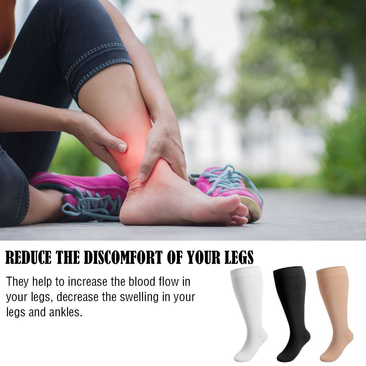 Compression Socks Stockings Womens Mens Knee High Medical 2XL 3XL 4XL