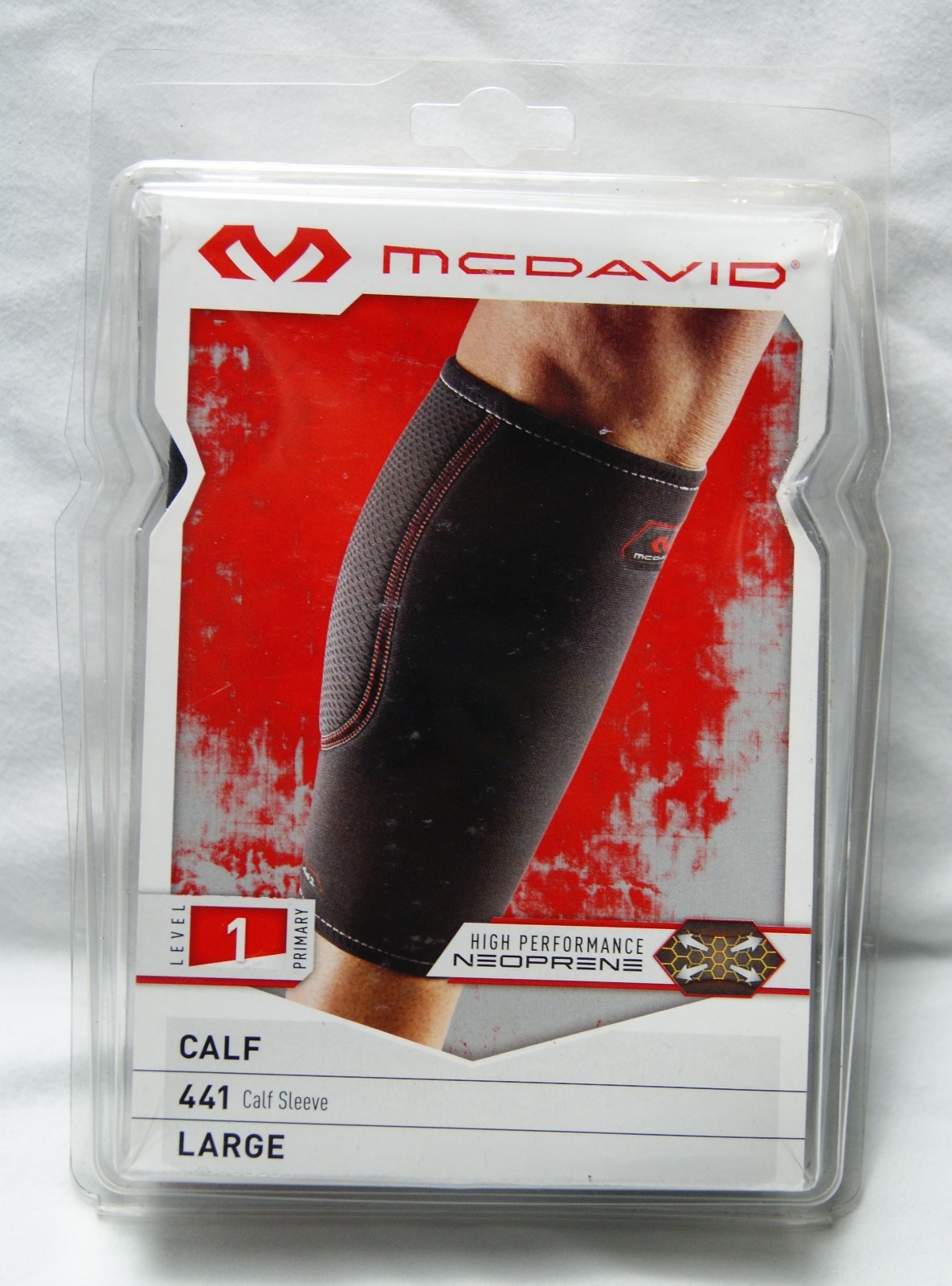 McDavid 441 Neoprene Level 1 Calf Sleeve High Performance Black Large