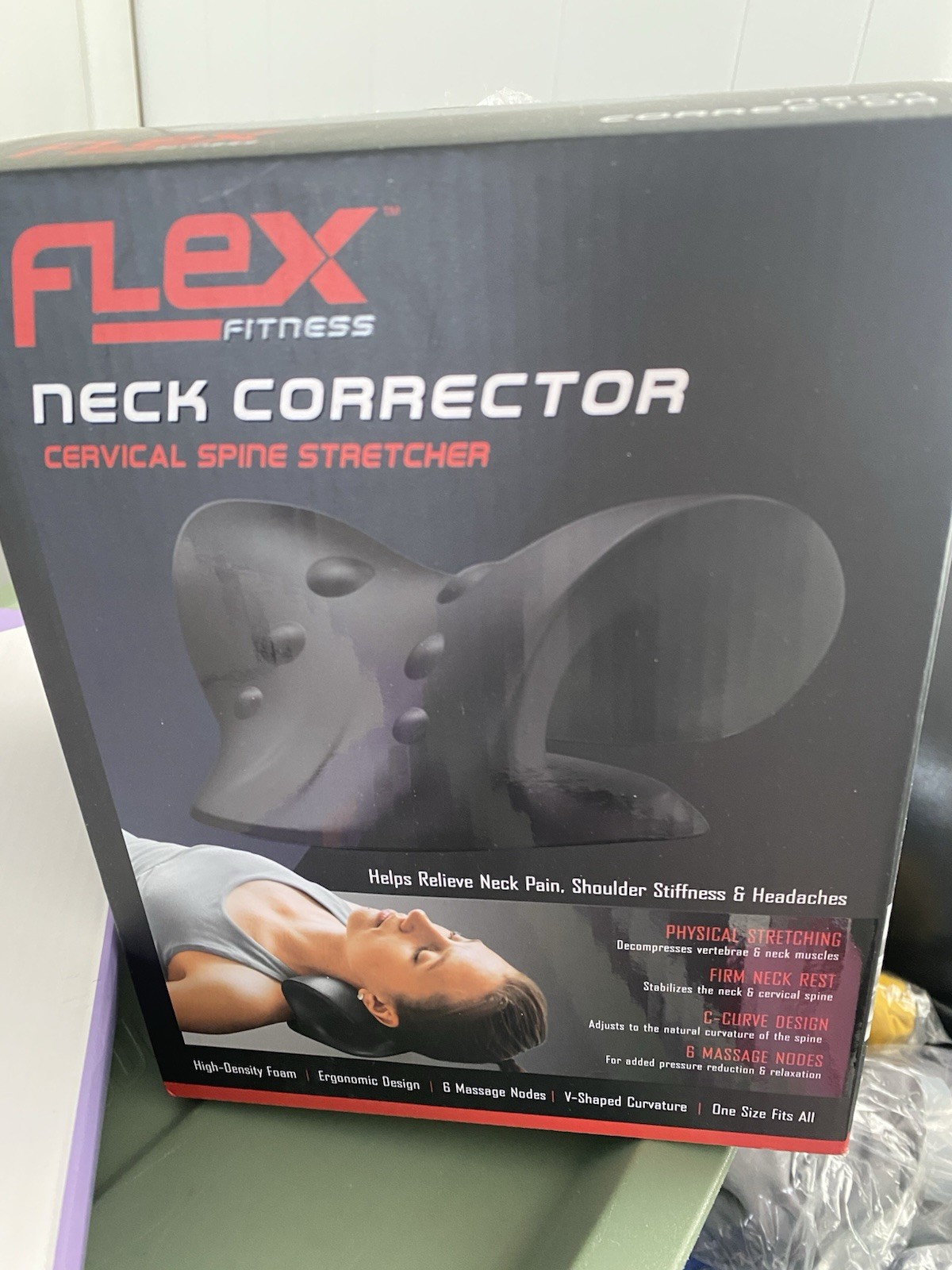 Flex Fitness Neck Corrector Cervical Spine Stretcher High-Density Foam Ergonomic
