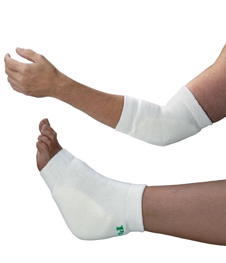 Medium White Foam Padded Heel Elbow Protectors 10-14” One Pair Comfort Support