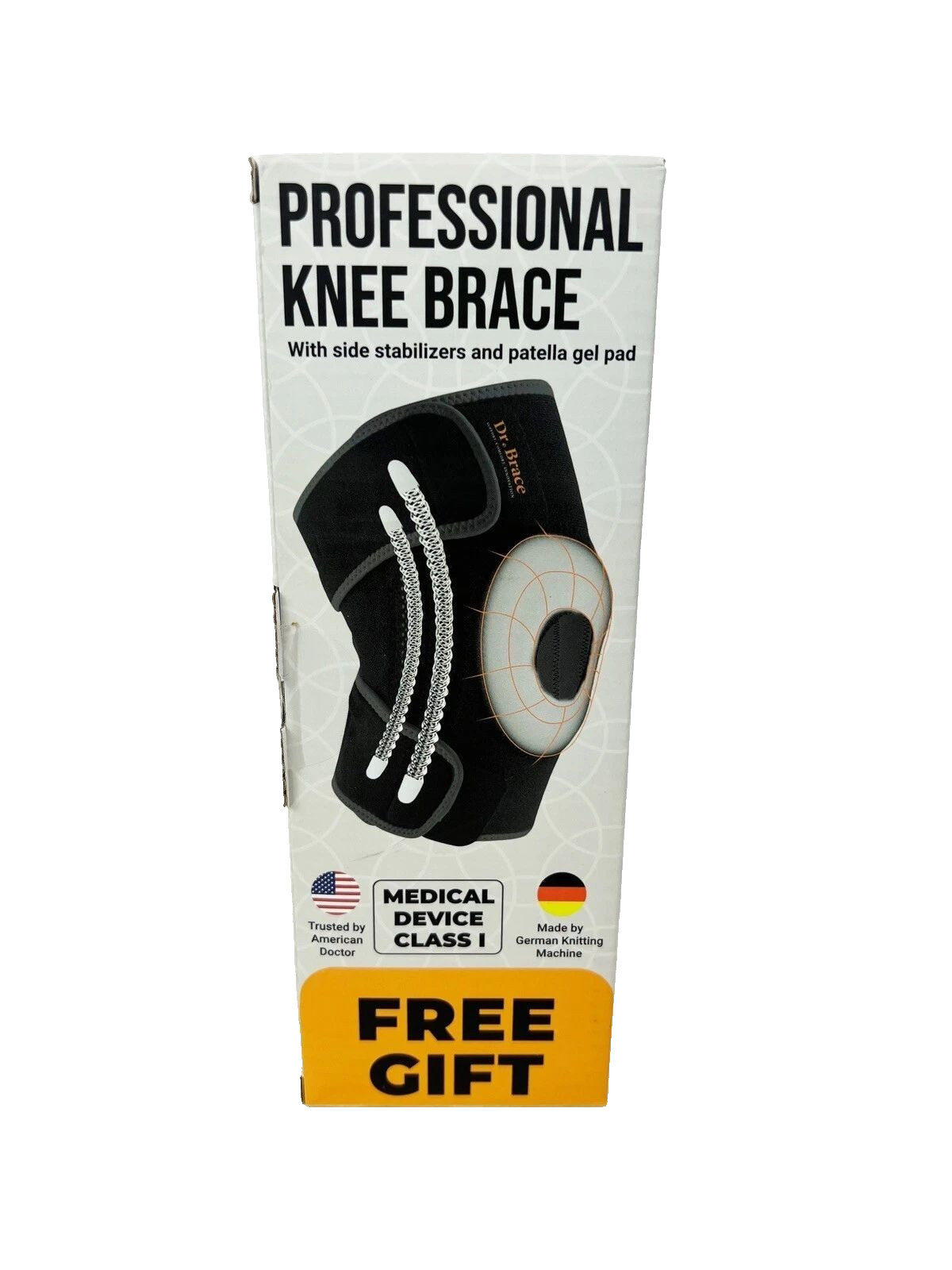 DR. BRACE ELITE Knee Brace With Side Stabilizers & Patella Gel Pads XL (Moon)
