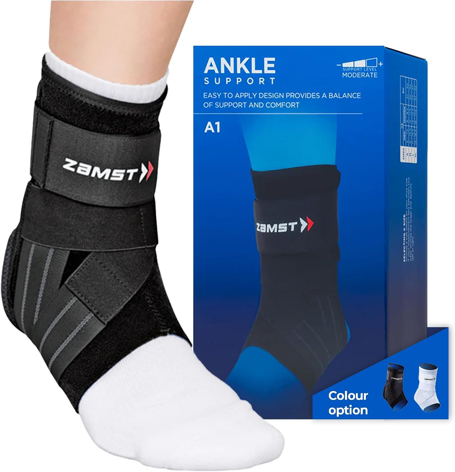 A1 Black Ankle Brace for Sports – Breathable Sports Ankle Support for Men and Wo