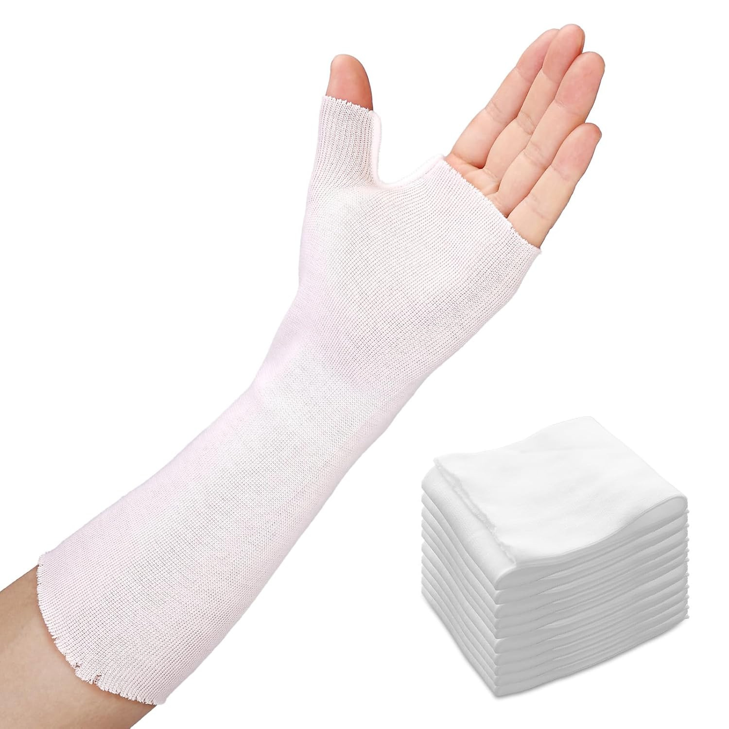 Hand Socks for Splint (Pack of 10), Stockinette Tubing, Thin Breathable Surgical