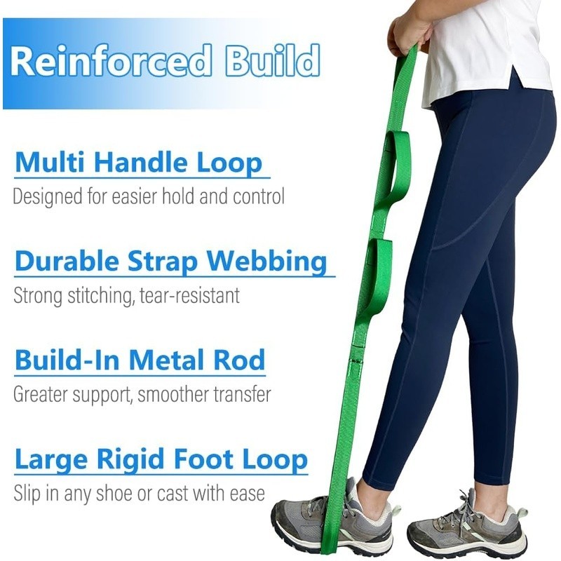 42 Inch Multi Loop Handle Leg Lifter Strap Hip Knee Surgery Recovery Mobility US