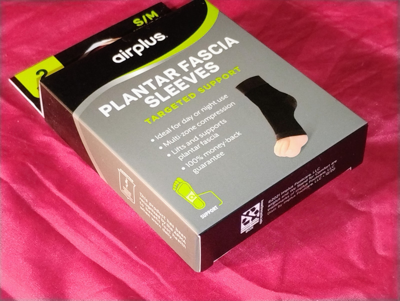 AIRPLUS PLANTAR FASCIA SLEEVES Unisex Black Small/Medium Men 5-8 Women 5-10
