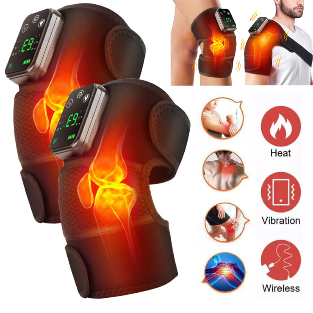 3in1 Knee Shoulder Elbow Massager Cordless Heat & Vibration Therapy Pain Relief